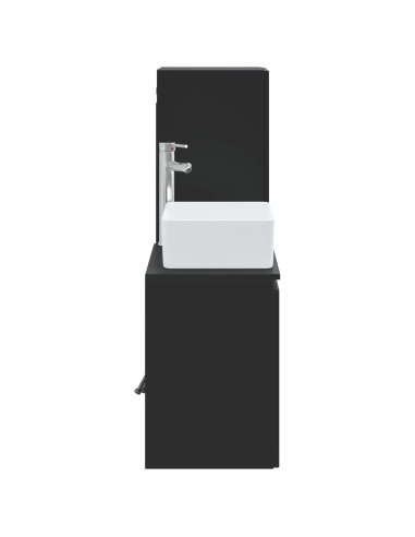 Set di mobili per il bagno 2 pz Nero 33 x 34,5 x 100 cm