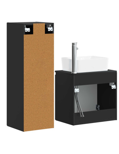 Set di mobili per il bagno 2 pz Nero 33 x 34,5 x 100 cm
