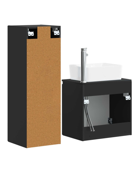 Set di mobili per il bagno 2 pz Nero 33 x 34,5 x 100 cm