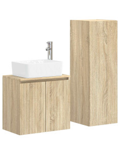 Set di mobili per il bagno 2 pz Rovere Sonoma 2