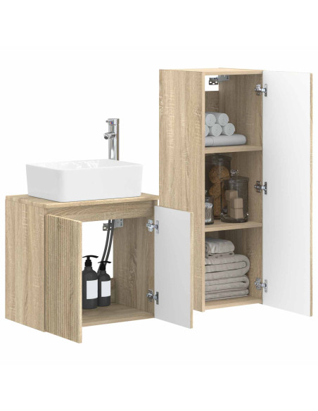 Set di mobili per il bagno 2 pz Rovere Sonoma