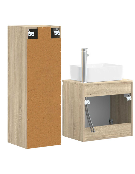 Set di mobili per il bagno 2 pz Rovere Sonoma