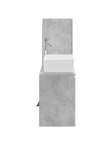 Set di mobili per il bagno 2 pz Grigio Cemento