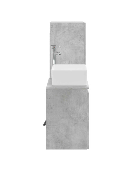 Set di mobili per il bagno 2 pz Grigio Cemento