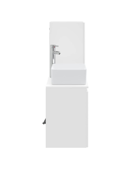 Set di mobili per il bagno 2 pz Bianco Lucido