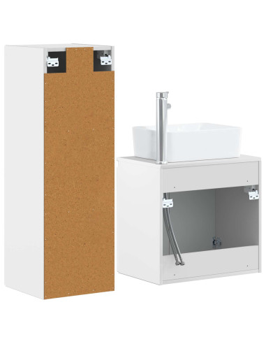 Set di mobili per il bagno 2 pz Bianco Lucido