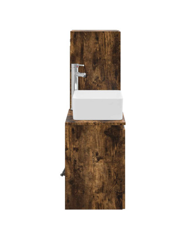 Set di mobili per il bagno 2 pz Rovere Fumo 33 x 34,5 x 100 cm