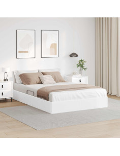 Letto ottomano Bianco Puro 140 x 200 cm Pelle Sintetica