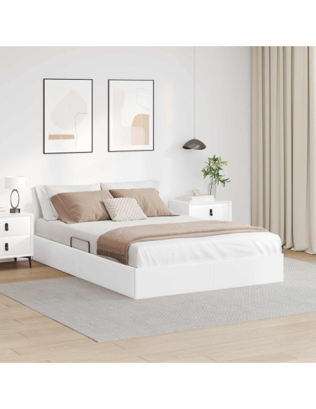 Letto ottomano Bianco Puro 140 x 200 cm Pelle Sintetica
