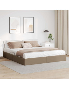 Letto ottomano Cappuccino 180 x 200 cm Pelle Sintetica