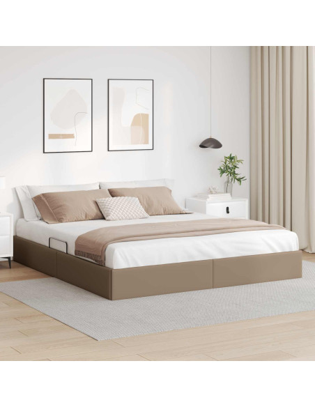 Letto ottomano Cappuccino 180 x 200 cm Pelle Sintetica