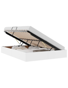 Letto ottomano Bianco Puro 140 x 200 cm Pelle Sintetica 2