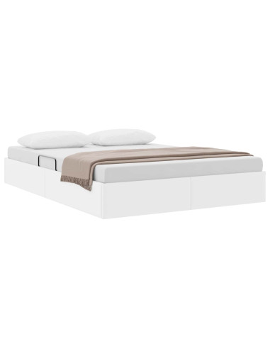 Letto ottomano Bianco Puro 140 x 200 cm Pelle Sintetica