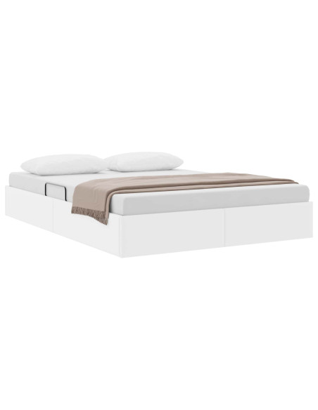 Letto ottomano Bianco Puro 140 x 200 cm Pelle Sintetica
