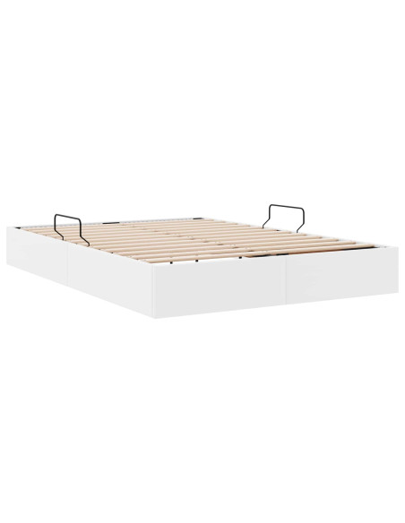 Letto ottomano Bianco Puro 140 x 200 cm Pelle Sintetica
