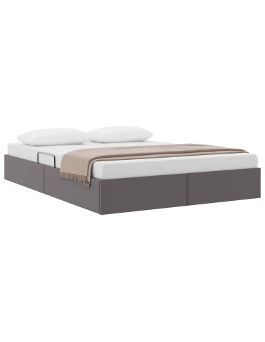 Letto ottomano Grigio 140 x 200 cm Pelle Sintetica