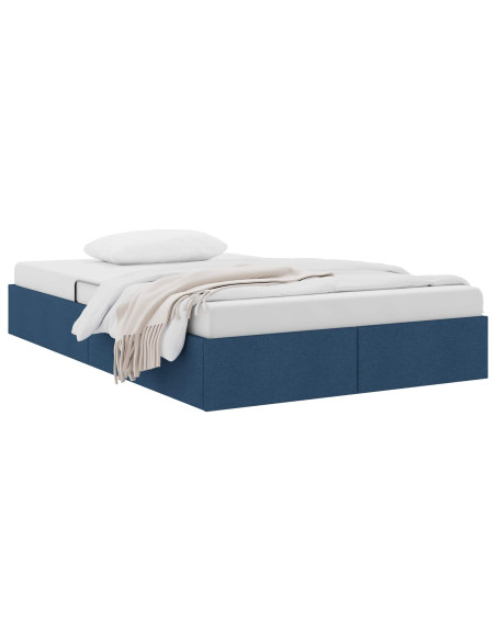 Letto ottomano con archiviazione Blu 120 x 200 cm Tessuto