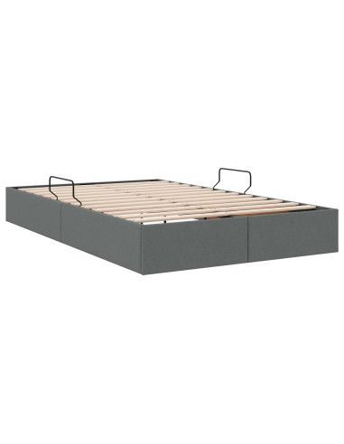 Letto ottomano Grigio scuro 120 x 200 cm Tessuto