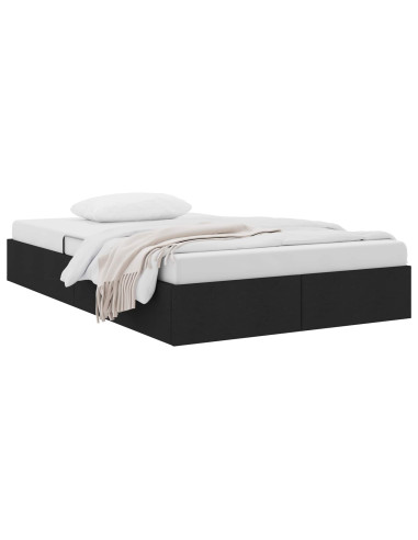 Letto ottomano con archiviazione Nero 120 x 200 cm Tessuto