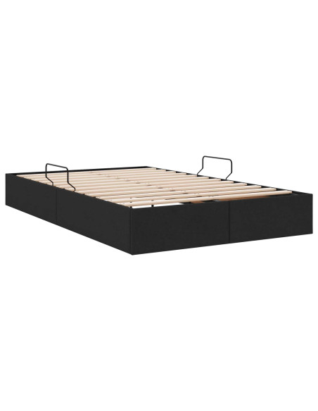 Letto ottomano con archiviazione Nero 120 x 200 cm Tessuto
