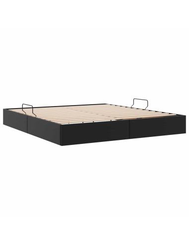 Letto ottomano Nero 180 x 200 cm Pelle Sintetica