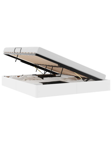 Letto ottomano Bianco Puro 180 x 200 cm Pelle Sintetica