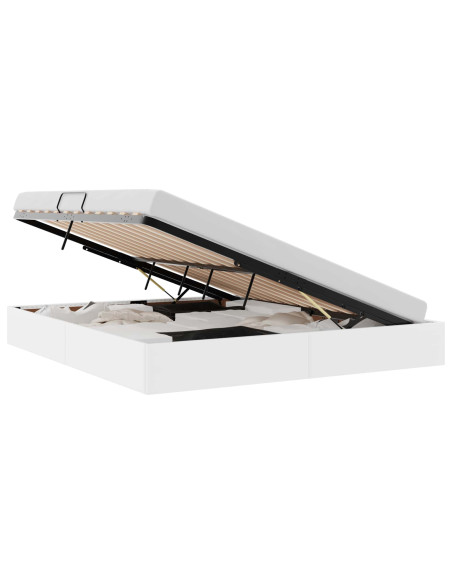 Letto ottomano Bianco Puro 180 x 200 cm Pelle Sintetica