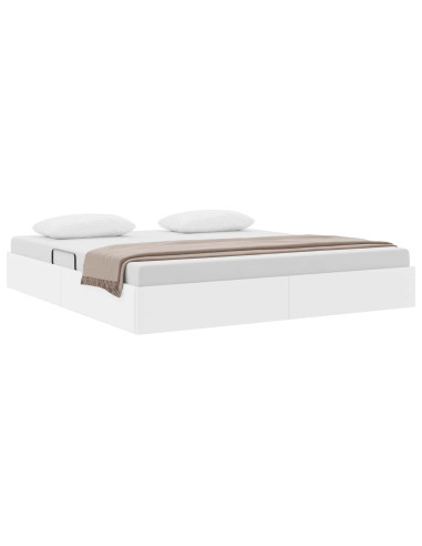Letto ottomano Bianco Puro 180 x 200 cm Pelle Sintetica
