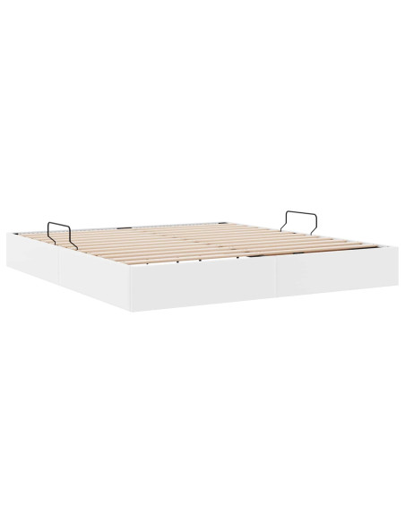Letto ottomano Bianco Puro 180 x 200 cm Pelle Sintetica