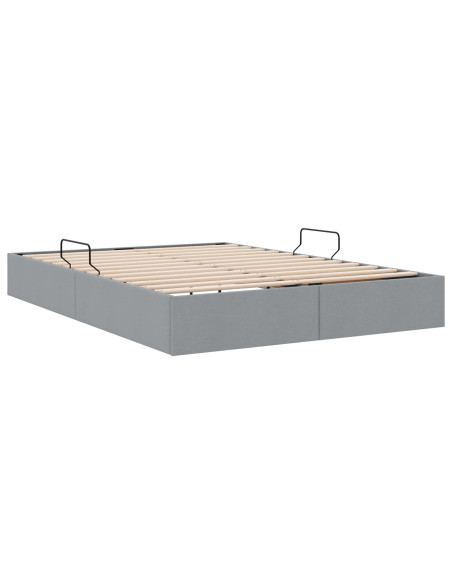 Letto ottomano Grigio chiaro 140 x 190 cm Tessuto