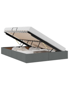 Letto ottomano Grigio scuro 140 x 190 cm Tessuto 2
