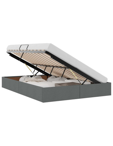 Letto ottomano Grigio scuro 140 x 190 cm Tessuto