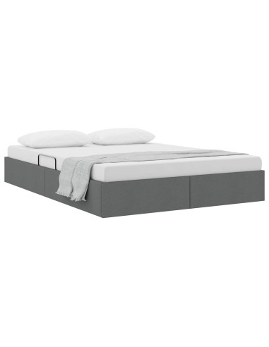 Letto ottomano Grigio scuro 140 x 190 cm Tessuto