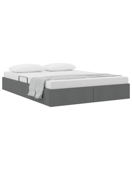 Letto ottomano Grigio scuro 140 x 190 cm Tessuto