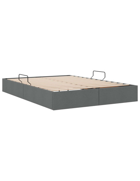Letto ottomano Grigio scuro 140 x 190 cm Tessuto