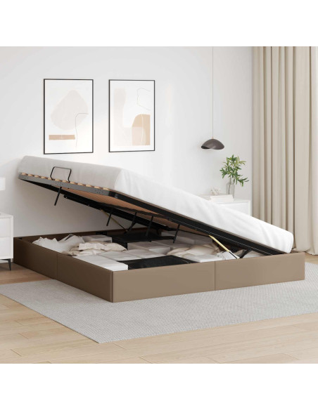 Letto ottomano Cappuccino 180 x 200 cm Pelle Sintetica