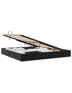 Letto ottomano Nero 200 x 200 cm Pelle Sintetica 2