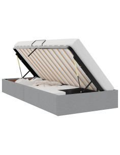 Letto ottomano Grigio chiaro 100 x 200 cm Tessuto 2