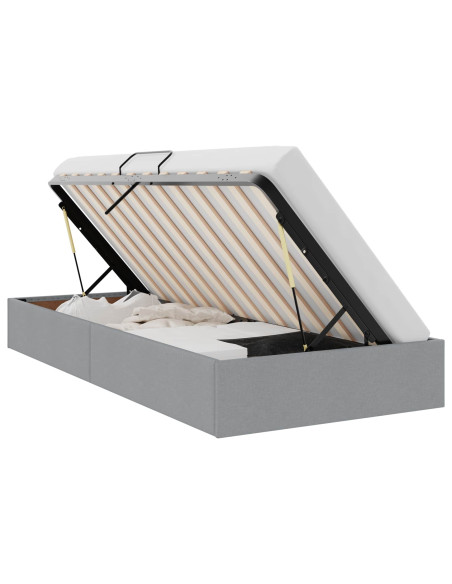 Letto ottomano Grigio chiaro 100 x 200 cm Tessuto