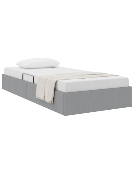 Letto ottomano Grigio chiaro 100 x 200 cm Tessuto