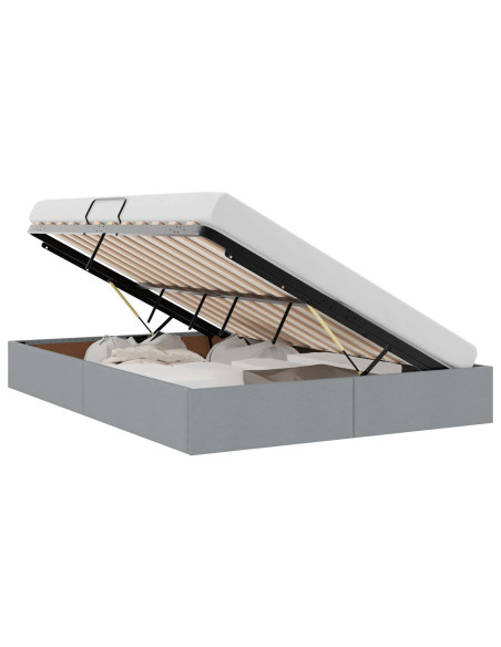 Letto ottomano Grigio chiaro 140 x 200 cm Tessuto