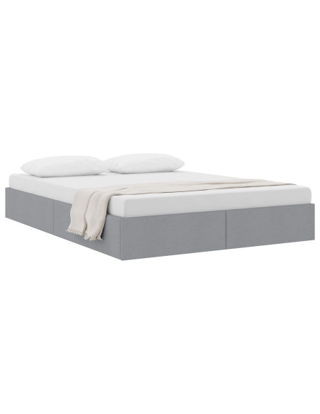 Letto ottomano Grigio chiaro 140 x 200 cm Tessuto