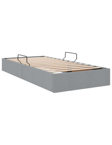 Letto ottomano Grigio chiaro 100 x 200 cm Tessuto