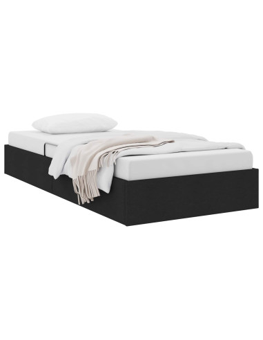 Letto ottomano con archiviazione Nero 100 x 200 cm Tessuto