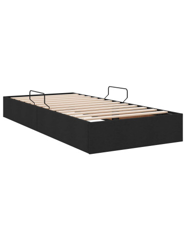 Letto ottomano con archiviazione Nero 100 x 200 cm Tessuto