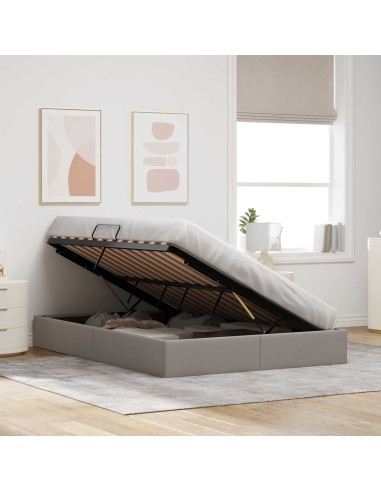 Letto ottomano con archiviazione Talpa 140 x 200 cm Tessuto