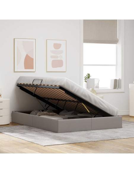 Letto ottomano con archiviazione Talpa 140 x 200 cm Tessuto