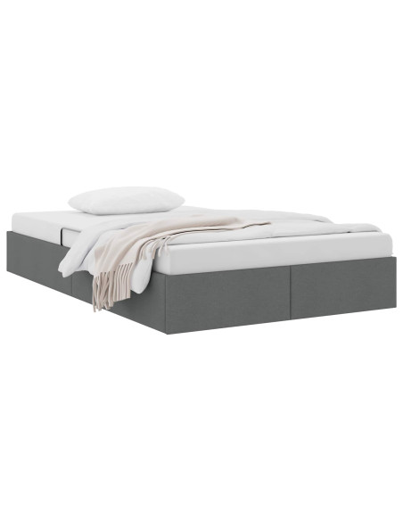Letto ottomano Grigio scuro 120 x 190 cm Tessuto