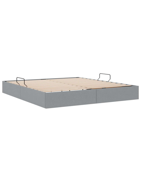 Letto ottomano Grigio chiaro 160 x 200 cm Tessuto