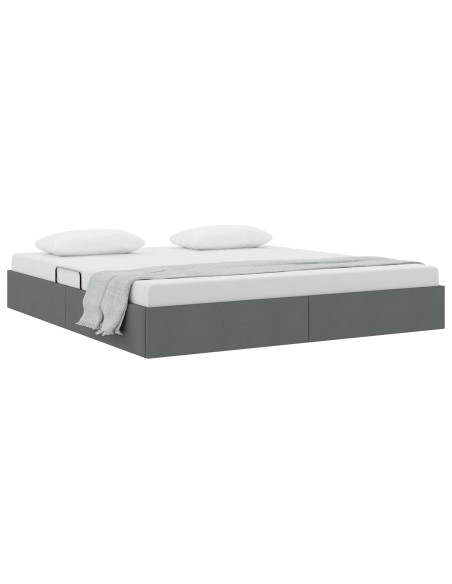 Letto ottomano Grigio scuro 160 x 200 cm Tessuto